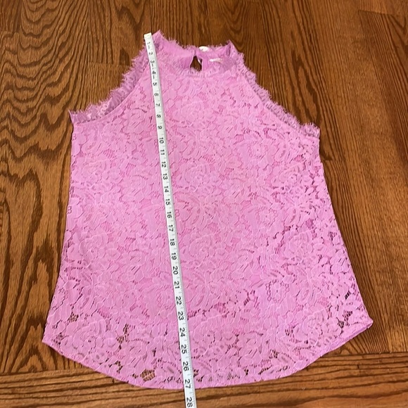 Women’s summer lace halter top sleeveless mock neck eyelash finishMed lilac - Picture 11 of 12